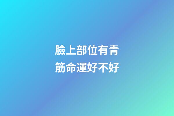 臉上部位有青筋命運好不好