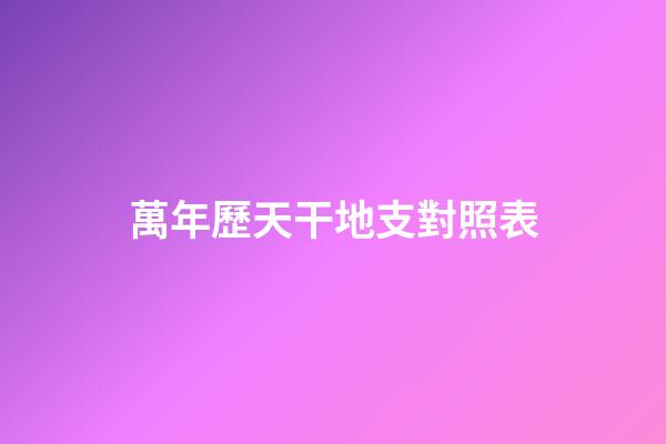 萬年歷天干地支對照表