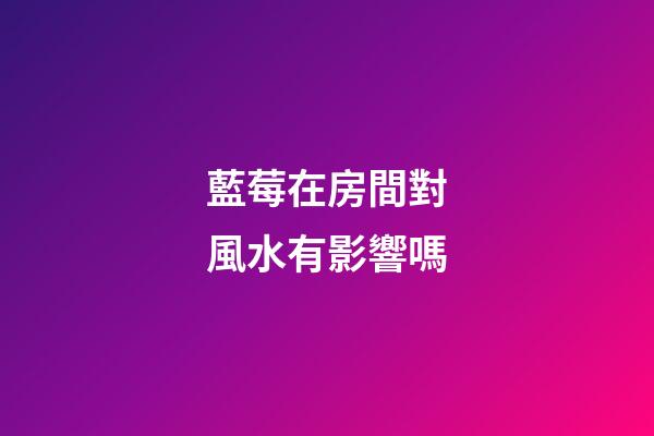 藍莓在房間對風水有影響嗎