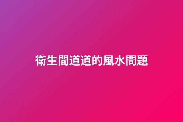 衛生間道道的風水問題