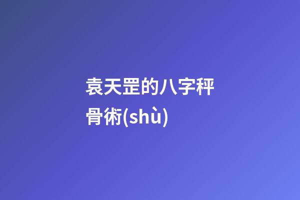 袁天罡的八字秤骨術(shù)