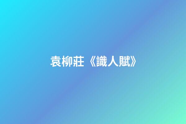袁柳莊《識人賦》