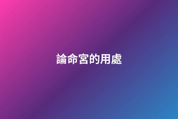 論命宮的用處