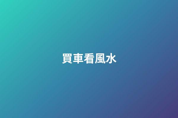 買車看風水