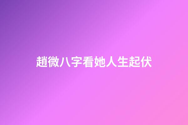 趙微八字看她人生起伏