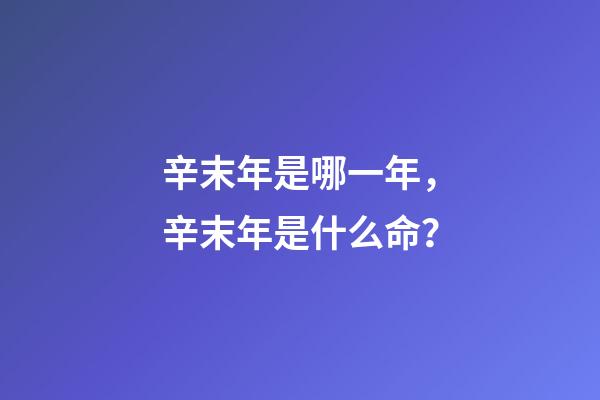 辛末年是哪一年，辛末年是什么命？