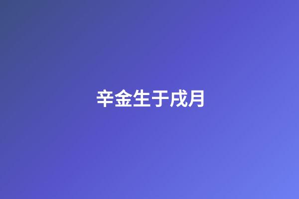 辛金生于戌月