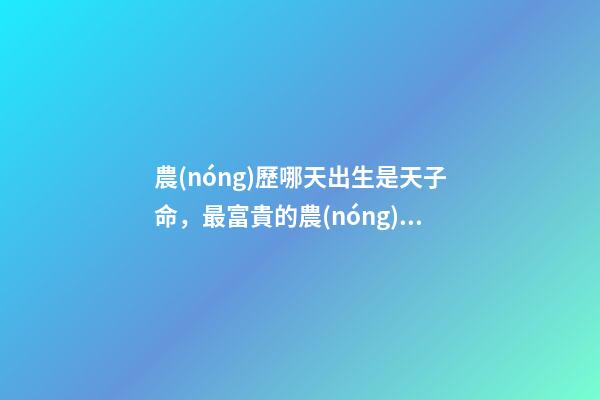 農(nóng)歷哪天出生是天子命，最富貴的農(nóng)歷出生日子