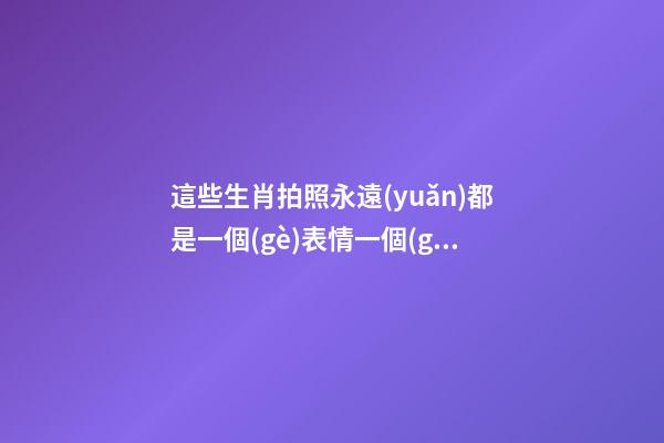 這些生肖拍照永遠(yuǎn)都是一個(gè)表情一個(gè)姿勢(shì)