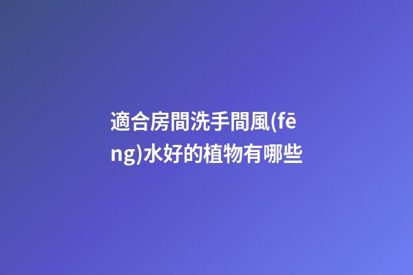 適合房間洗手間風(fēng)水好的植物有哪些