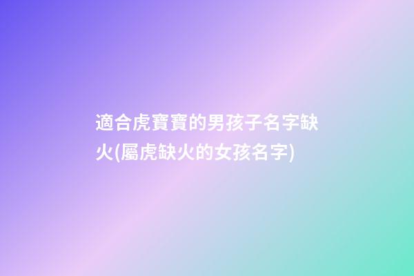 適合虎寶寶的男孩子名字缺火(屬虎缺火的女孩名字)