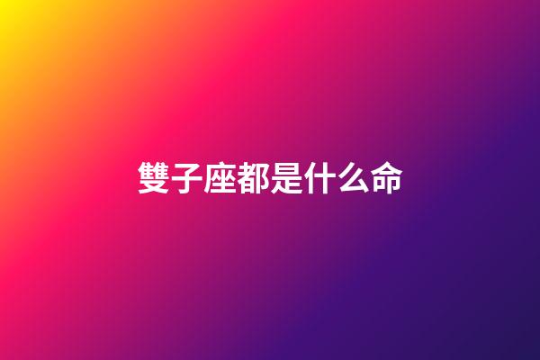 雙子座都是什么命-第1張-星座運(yùn)勢(shì)-玄機(jī)派