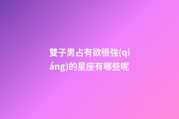雙子男占有欲很強(qiáng)的星座有哪些呢-第1張-星座運(yùn)勢-玄機(jī)派