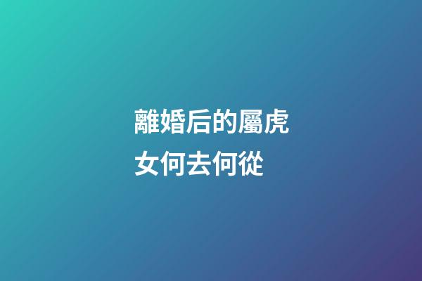 離婚后的屬虎女何去何從
