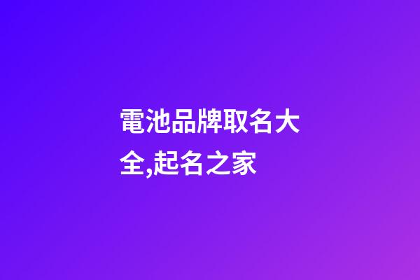 電池品牌取名大全,起名之家-第1張-商標起名-玄機派