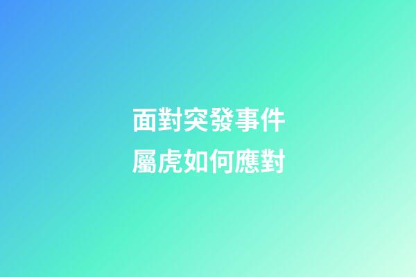 面對突發事件屬虎如何應對