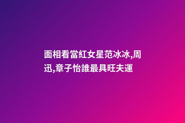 面相看當紅女星范冰冰,周迅,章子怡誰最具旺夫運