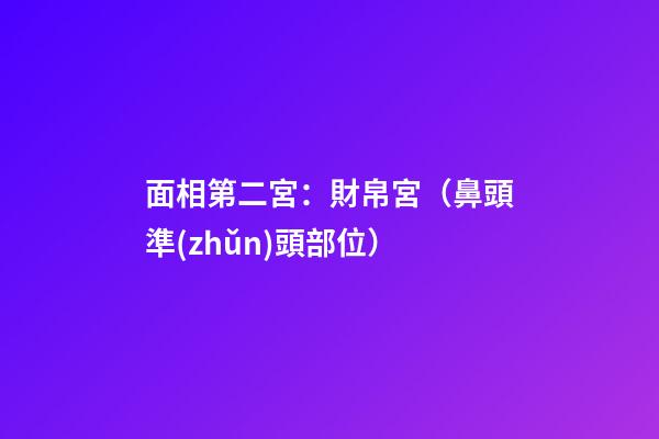 面相第二宮：財帛宮（鼻頭準(zhǔn)頭部位）