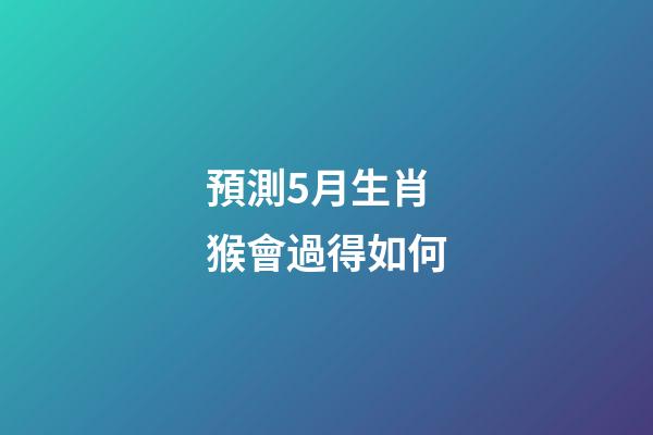 預測5月生肖猴會過得如何