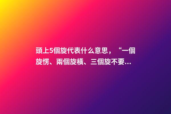 頭上5個旋代表什么意思，“一個旋愣、兩個旋橫、三個旋不要惹”-第1張-觀點-玄機派
