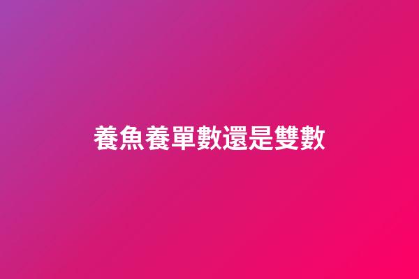 養魚養單數還是雙數