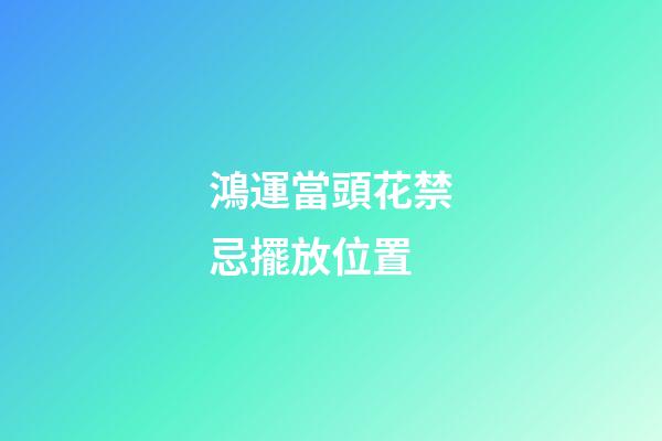 鴻運當頭花禁忌擺放位置