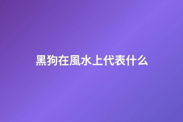 黑狗在風水上代表什么