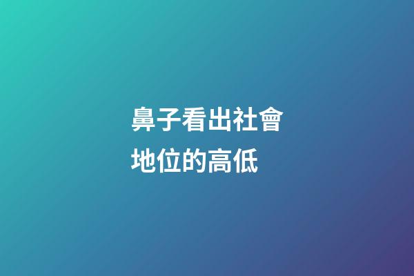 鼻子看出社會地位的高低