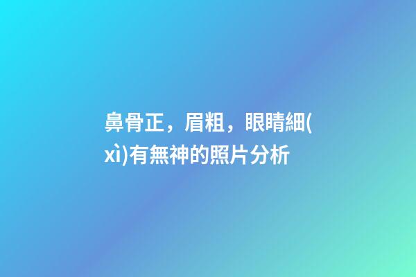 鼻骨正，眉粗，眼睛細(xì)有無神的照片分析